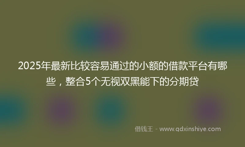 2025年最新比较容易通过的小额的借款平台有哪些，整合5个无视双黑能下的分期贷