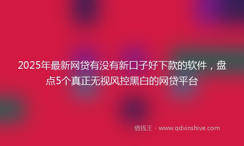 2025年最新网贷有没有新口子好下款的软件，盘点5个真正无视风控黑白的网贷平台