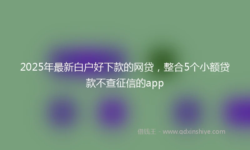 2025年最新白户好下款的网贷，整合5个小额贷款不查征信的app