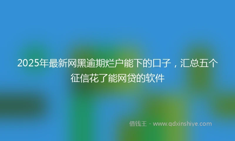 2025年最新网黑逾期烂户能下的口子，汇总五个征信花了能网贷的软件