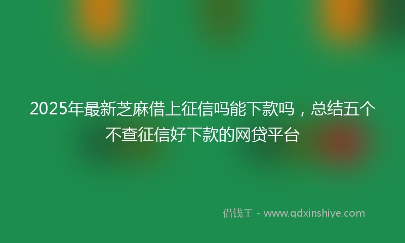 2025年最新芝麻借上征信吗能下款吗，总结五个不查征信好下款的网贷平台