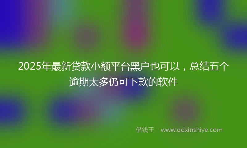 2025年最新贷款小额平台黑户也可以，总结五个逾期太多仍可下款的软件