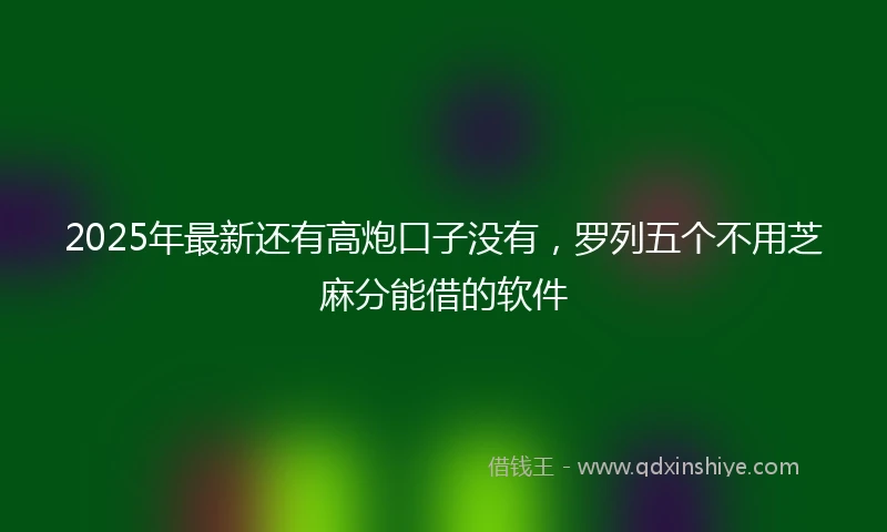 2025年最新还有高炮口子没有，罗列五个不用芝麻分能借的软件