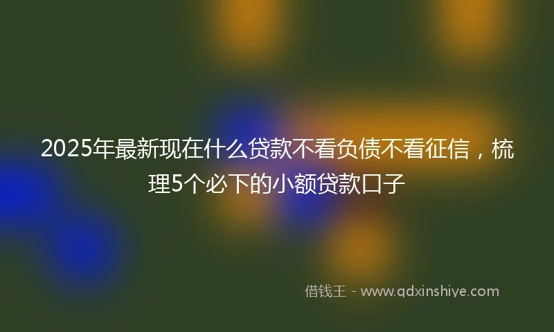 2025年最新现在什么贷款不看负债不看征信，梳理5个必下的小额贷款口子