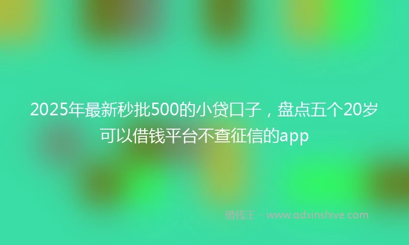 2025年最新秒批500的小贷口子，盘点五个20岁可以借钱平台不查征信的app