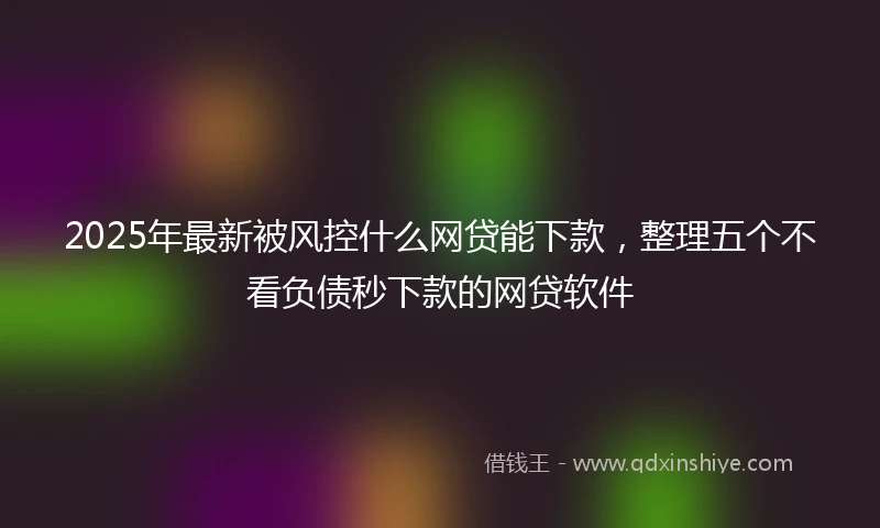 2025年最新被风控什么网贷能下款，整理五个不看负债秒下款的网贷软件