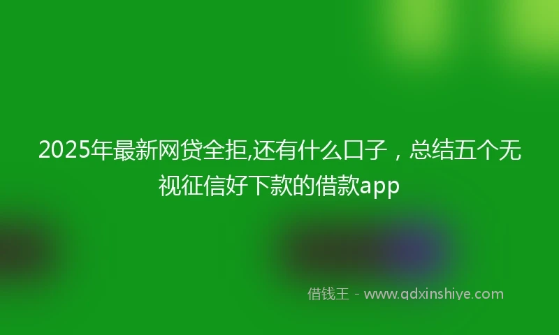 2025年最新网贷全拒,还有什么口子，总结五个无视征信好下款的借款app