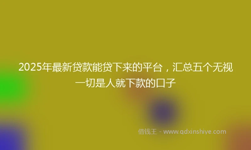 2025年最新贷款能贷下来的平台，汇总五个无视一切是人就下款的口子