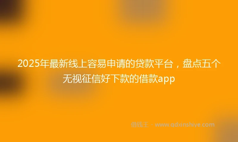 2025年最新线上容易申请的贷款平台，盘点五个无视征信好下款的借款app