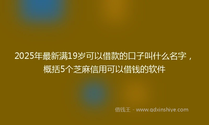 2025年最新满19岁可以借款的口子叫什么名字，概括5个芝麻信用可以借钱的软件