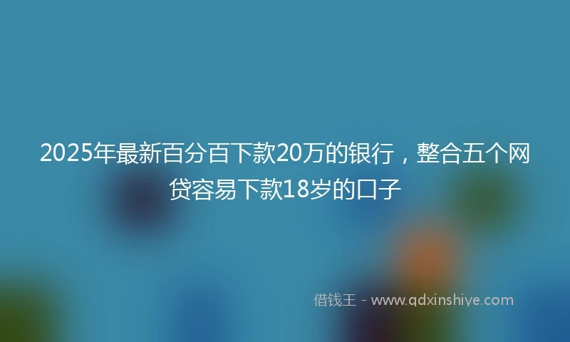 2025年最新百分百下款20万的银行，整合五个网贷容易下款18岁的口子