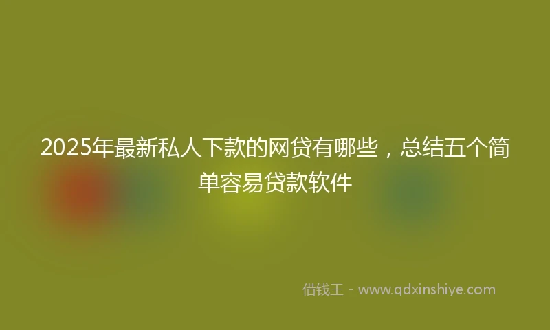 2025年最新私人下款的网贷有哪些，总结五个简单容易贷款软件