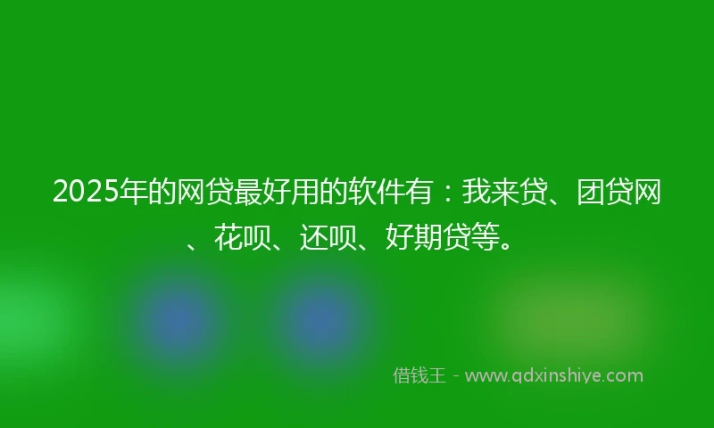 2025年的网贷最好用的软件有：我来贷、团贷网、花呗、还呗、好期贷等。