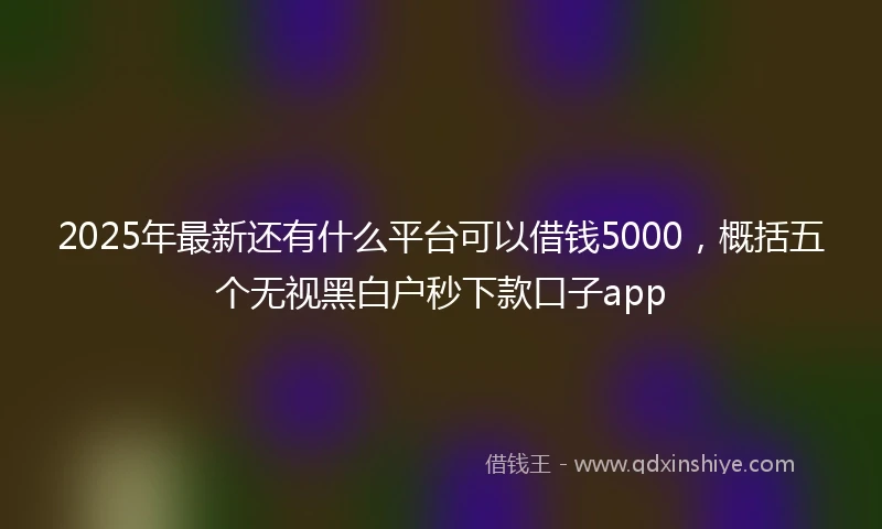 2025年最新还有什么平台可以借钱5000，概括五个无视黑白户秒下款口子app