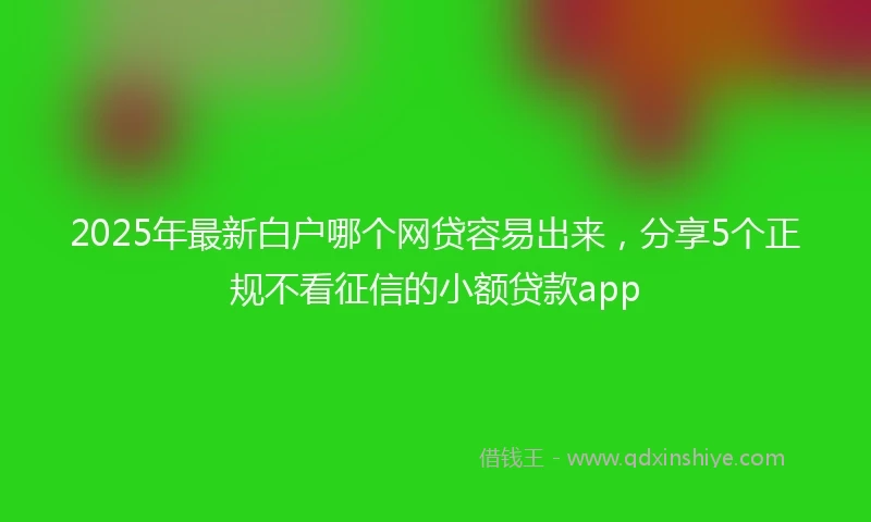 2025年最新白户哪个网贷容易出来，分享5个正规不看征信的小额贷款app