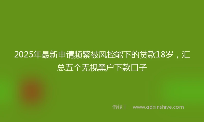 2025年最新申请频繁被风控能下的贷款18岁，汇总五个无视黑户下款口子