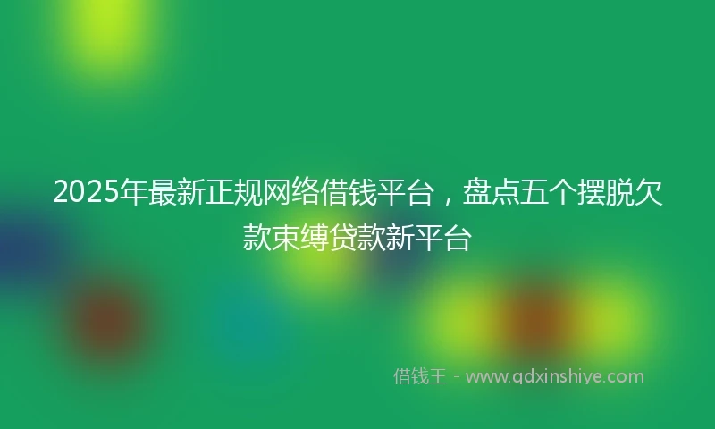 2025年最新正规网络借钱平台，盘点五个摆脱欠款束缚贷款新平台