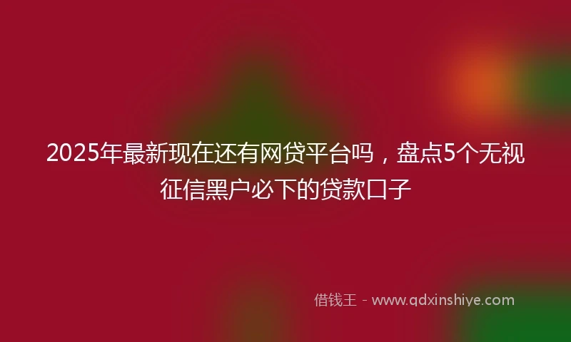 2025年最新现在还有网贷平台吗，盘点5个无视征信黑户必下的贷款口子