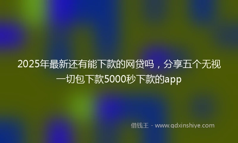 2025年最新还有能下款的网贷吗，分享五个无视一切包下款5000秒下款的app