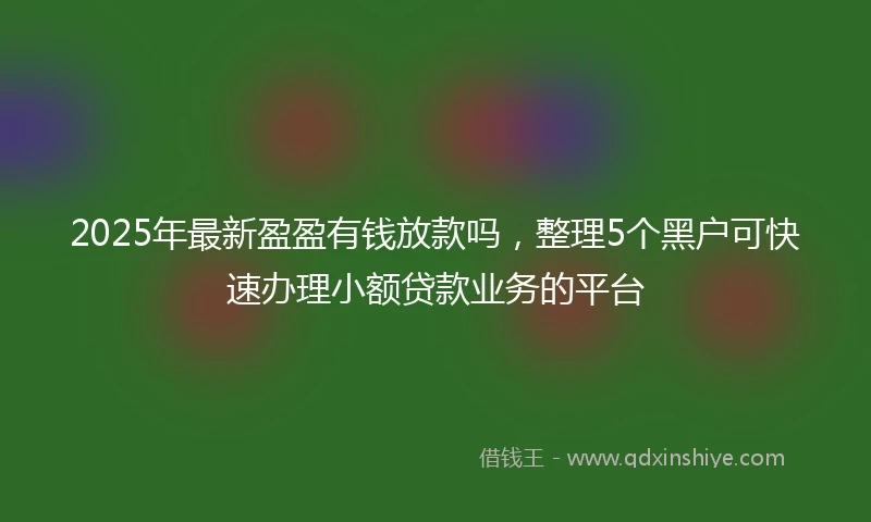 2025年最新盈盈有钱放款吗，整理5个黑户可快速办理小额贷款业务的平台