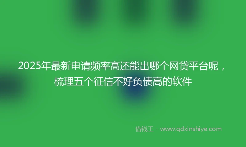2025年最新申请频率高还能出哪个网贷平台呢，梳理五个征信不好负债高的软件