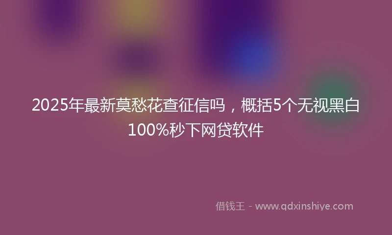 2025年最新莫愁花查征信吗，概括5个无视黑白100%秒下网贷软件