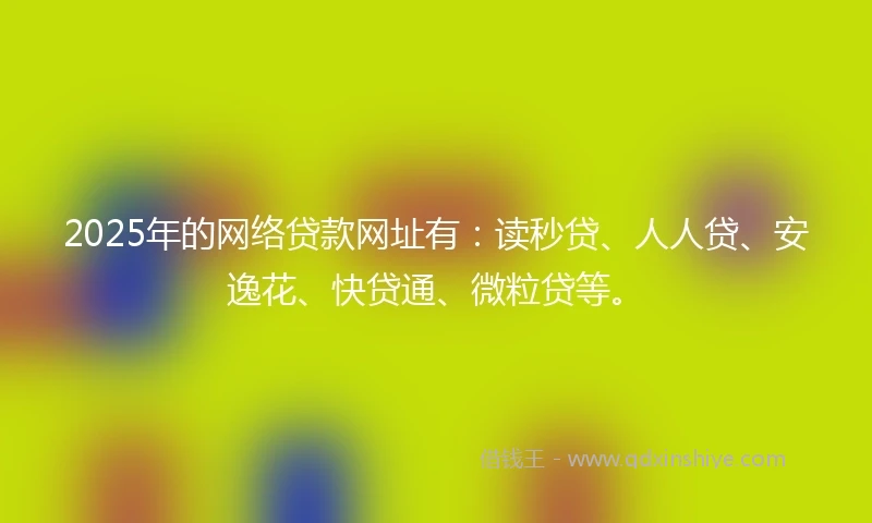 2025年的网络贷款网址有：读秒贷、人人贷、安逸花、快贷通、微粒贷等。