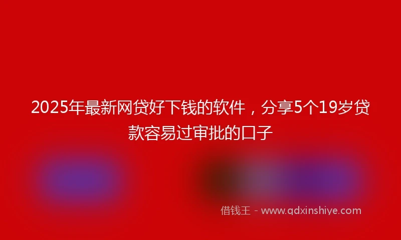 2025年最新网贷好下钱的软件，分享5个19岁贷款容易过审批的口子