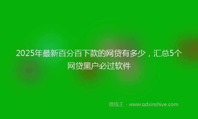 2025年最新百分百下款的网贷有多少，汇总5个网贷黑户必过软件