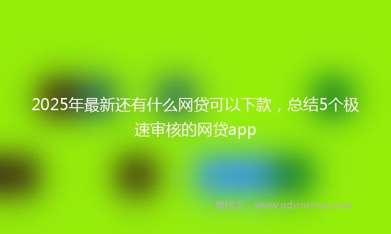 2025年最新还有什么网贷可以下款，总结5个极速审核的网贷app
