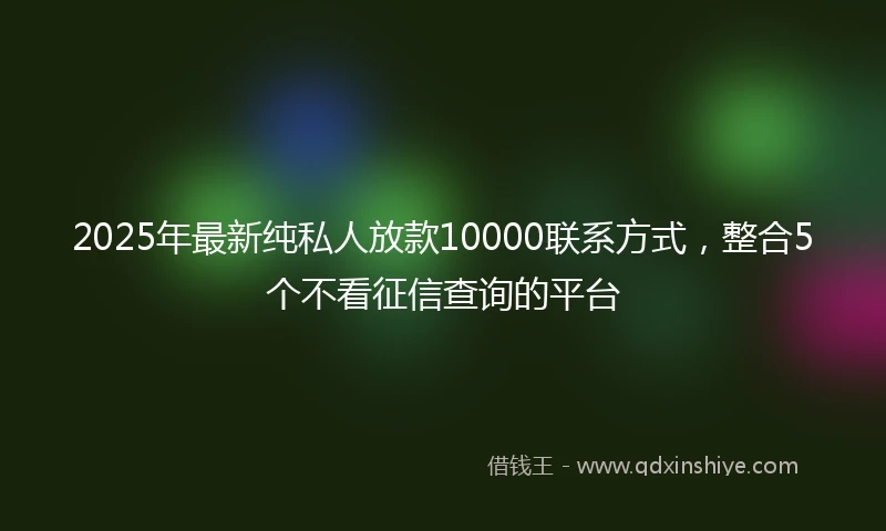 2025年最新纯私人放款10000联系方式，整合5个不看征信查询的平台