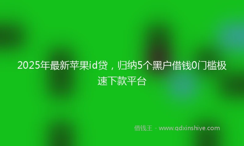 2025年最新苹果id贷,归纳5个黑户借钱0门槛极速下款平台