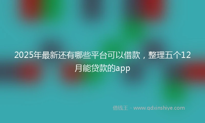 2025年最新还有哪些平台可以借款，整理五个12月能贷款的app