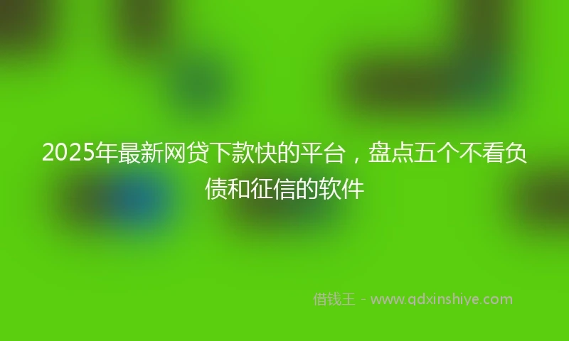 2025年最新网贷下款快的平台，盘点五个不看负债和征信的软件