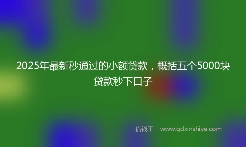 2025年最新秒通过的小额贷款，概括五个5000块贷款秒下口子