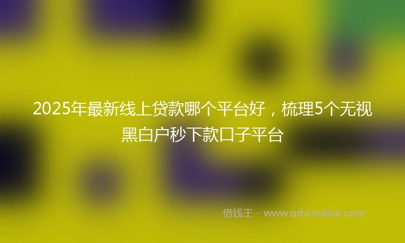 2025年最新线上贷款哪个平台好，梳理5个无视黑白户秒下款口子平台