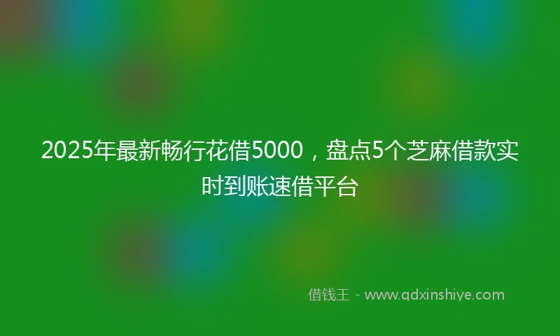 2025年最新畅行花借5000，盘点5个芝麻借款实时到账速借平台