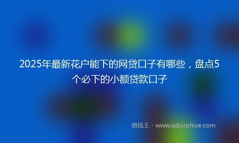 2025年最新花户能下的网贷口子有哪些，盘点5个必下的小额贷款口子