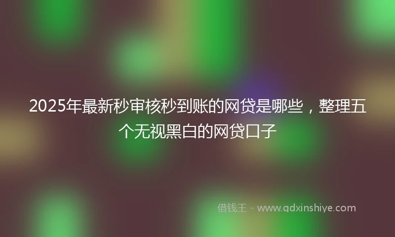 2025年最新秒审核秒到账的网贷是哪些，整理五个无视黑白的网贷口子