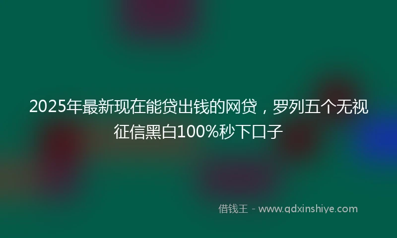 2025年最新现在能贷出钱的网贷，罗列五个无视征信黑白100%秒下口子