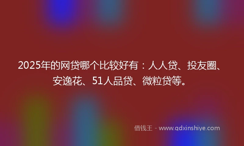 2025年的网贷哪个比较好有：人人贷、投友圈、安逸花、51人品贷、微粒贷等。