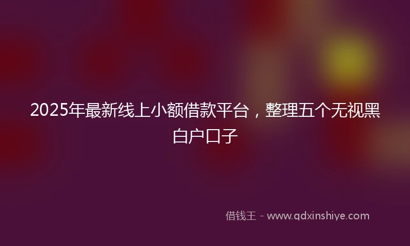 2025年最新线上小额借款平台，整理五个无视黑白户口子