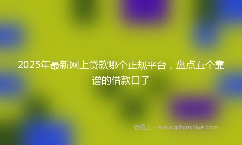 2025年最新网上贷款哪个正规平台，盘点五个靠谱的借款口子