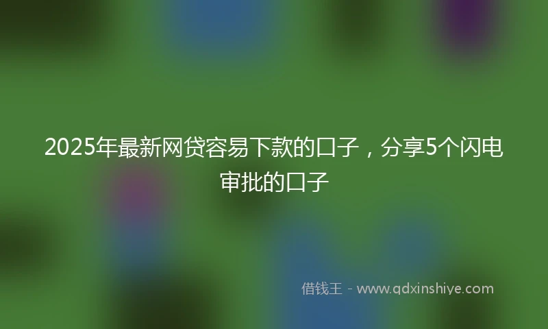 2025年最新网贷容易下款的口子，分享5个闪电审批的口子