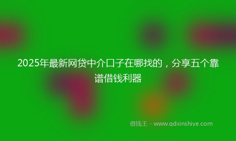 2025年最新网贷中介口子在哪找的，分享五个靠谱借钱利器