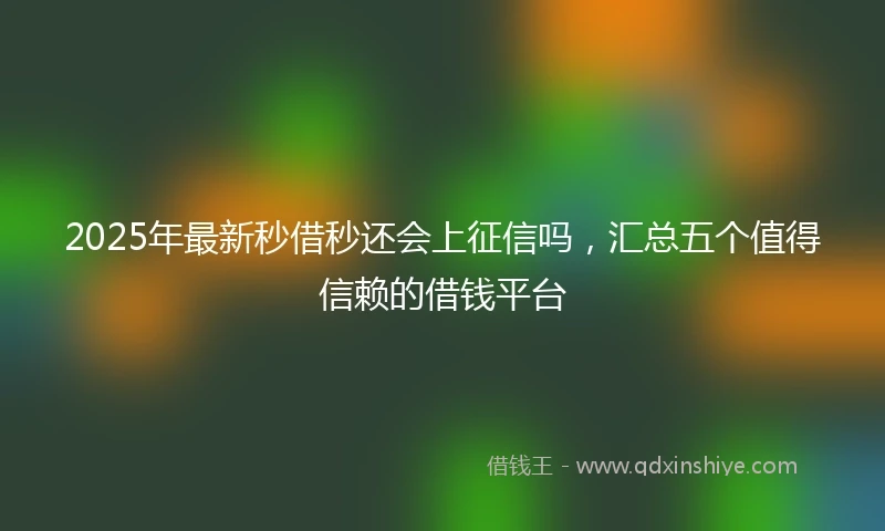 2025年最新秒借秒还会上征信吗，汇总五个值得信赖的借钱平台