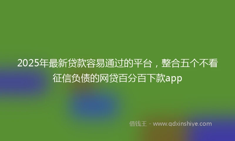 2025年最新贷款容易通过的平台，整合五个不看征信负债的网贷百分百下款app