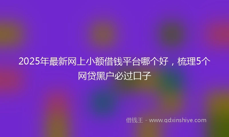 2025年最新网上小额借钱平台哪个好，梳理5个网贷黑户必过口子