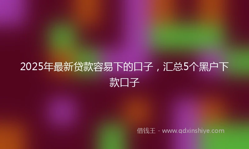 2025年最新贷款容易下的口子，汇总5个黑户下款口子