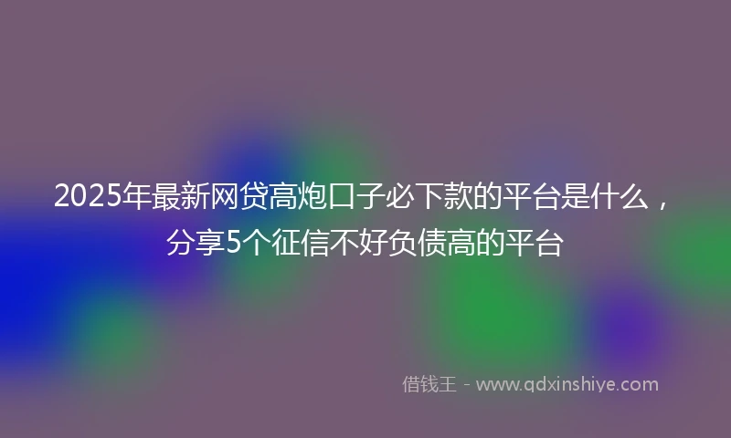 2025年最新网贷高炮口子必下款的平台是什么，分享5个征信不好负债高的平台